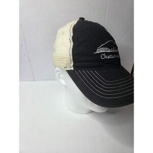Zkapz Chattanooga‎ TN Skyline Trucker Hat Black Cream Mesh Snapback Cap 3021